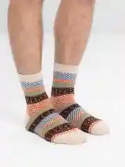 Бежевый носки шерстяные, новогодние, зимние, мужские