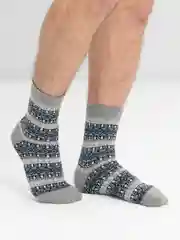 Серый носки шерстяные, новогодние, зимние, мужские