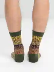 Оливковый носки шерстяные, новогодние, зимние, мужские