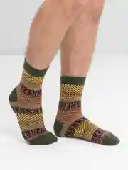 Оливковый носки шерстяные, новогодние, зимние, мужские