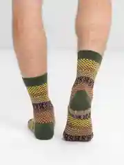Оливковый носки шерстяные, новогодние, зимние, мужские