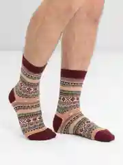 Багровый носки шерстяные, новогодние, зимние, мужские