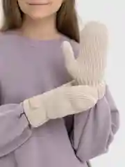 Бежевый варежки зимние, подростковые, детские варежки, с подкладом