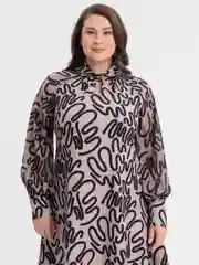 Бежевый меланж платье женское, большие размеры, 48-50