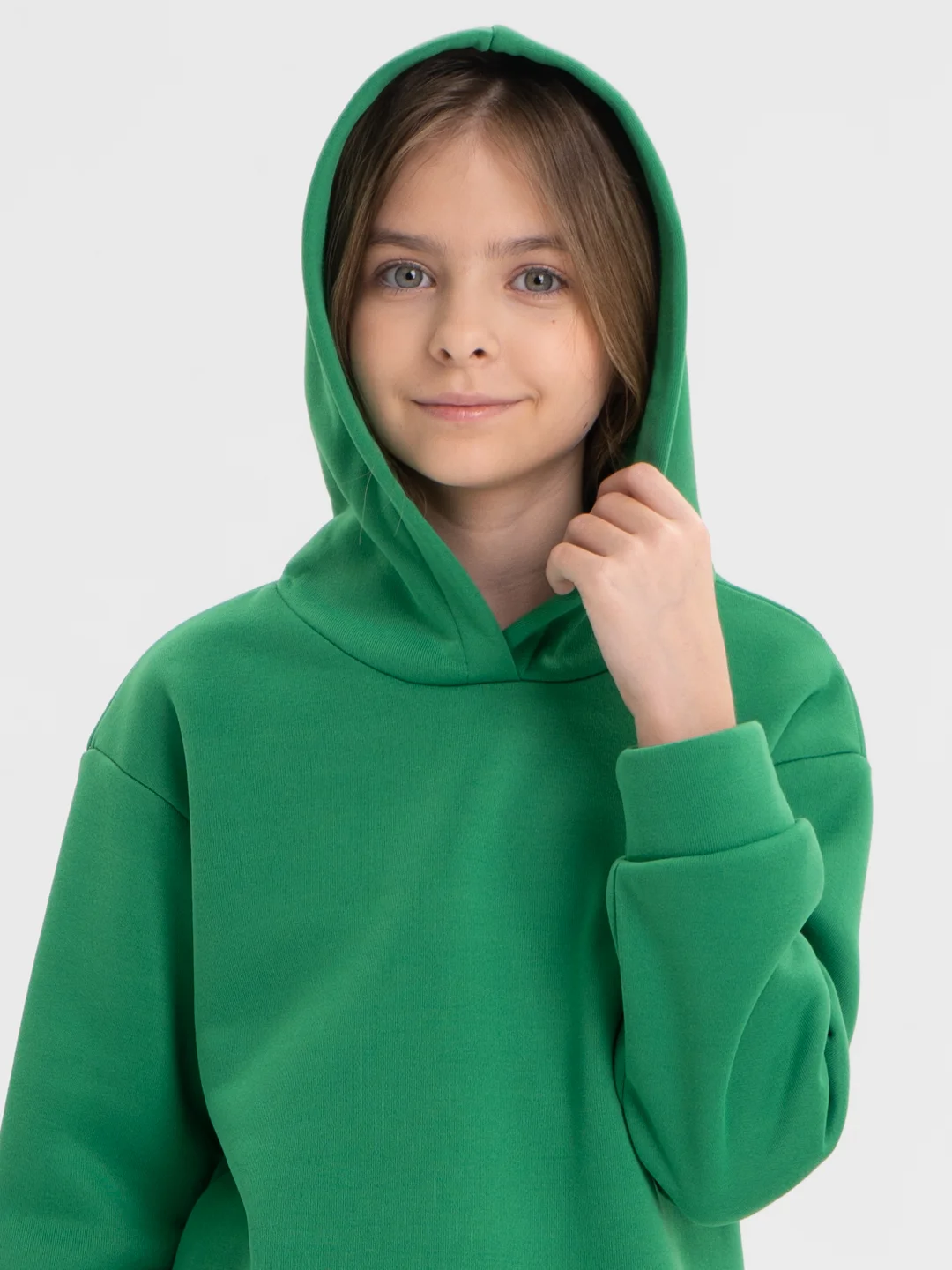 Зеленый костюм детский, спортивный, утепленный, на флисе, унисекс