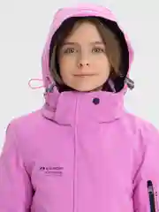 Розовый горнолыжный зимний комбинезон для девочек