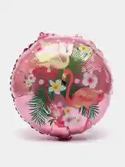 Коралловый воздушный фольгированный круглый шар "С днем рождения", 18 дюймов