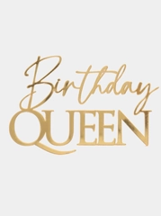 Топпер #Т58 "Birthday Queen", из акрила для торта на день рождения боковой / торцевой