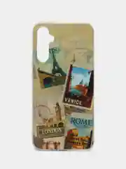 Бирюзовый чехол для Samsung Galaxy A34 / Самсунг Галакси А34, силиконовый, с рисунком