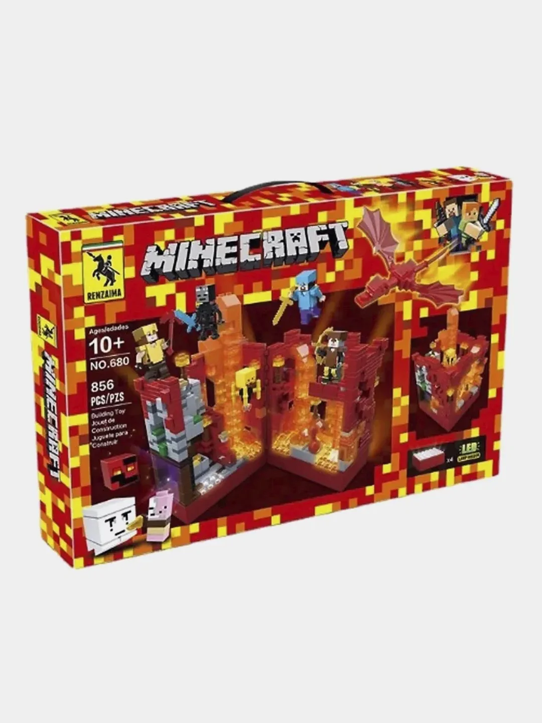 Конструктор майнкрафт "minecraft" подземная крепость, сражение в крепости, 856 деталей