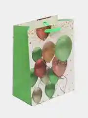 Лайм бумажный подарочный пакет Арт Люкс "Шарики 3D Золото" День Рождения, Детский