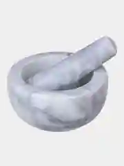 Серый меланж мраморная ступка с пестиком, 11,5 x 6 см