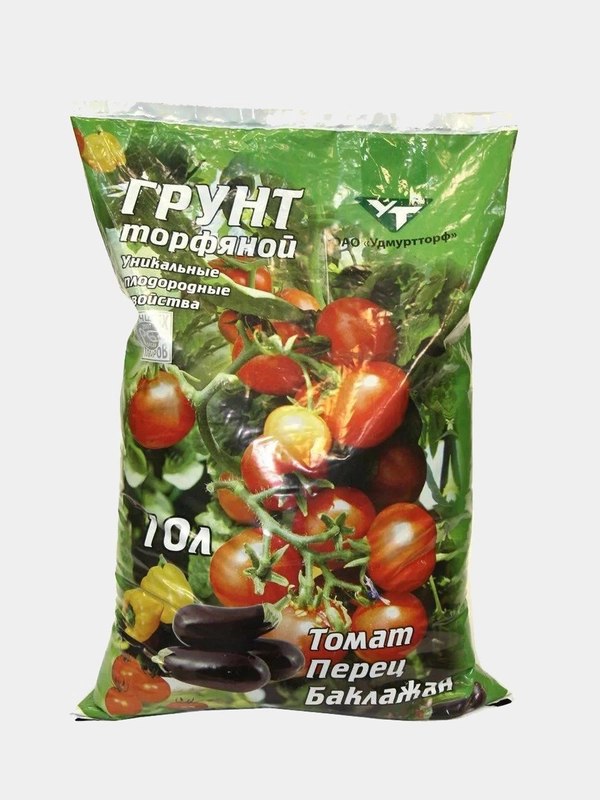 Торфогрунт "Удмуртторф", для томатов, перцев, баклажанов", 10 л
