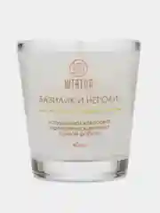 Аромасвеча "Базилик и нероли", свеча в стеклянном подсвечнике