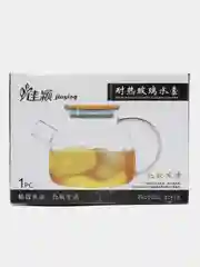Карамельный чайник заварочный стеклянный, с бамбуковой крышкой, ситечком, 1000 мл, 1800 мл