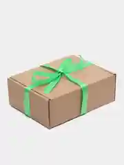 Лайм коробка для подарков 24х18х8,5см подарочная с бумажным наполнителем, атласной лентой и без