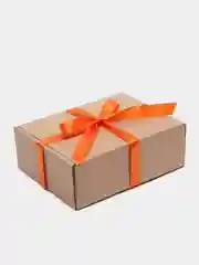 Оранжевый коробка для подарков 24х18х8,5см подарочная с бумажным наполнителем, атласной лентой и без