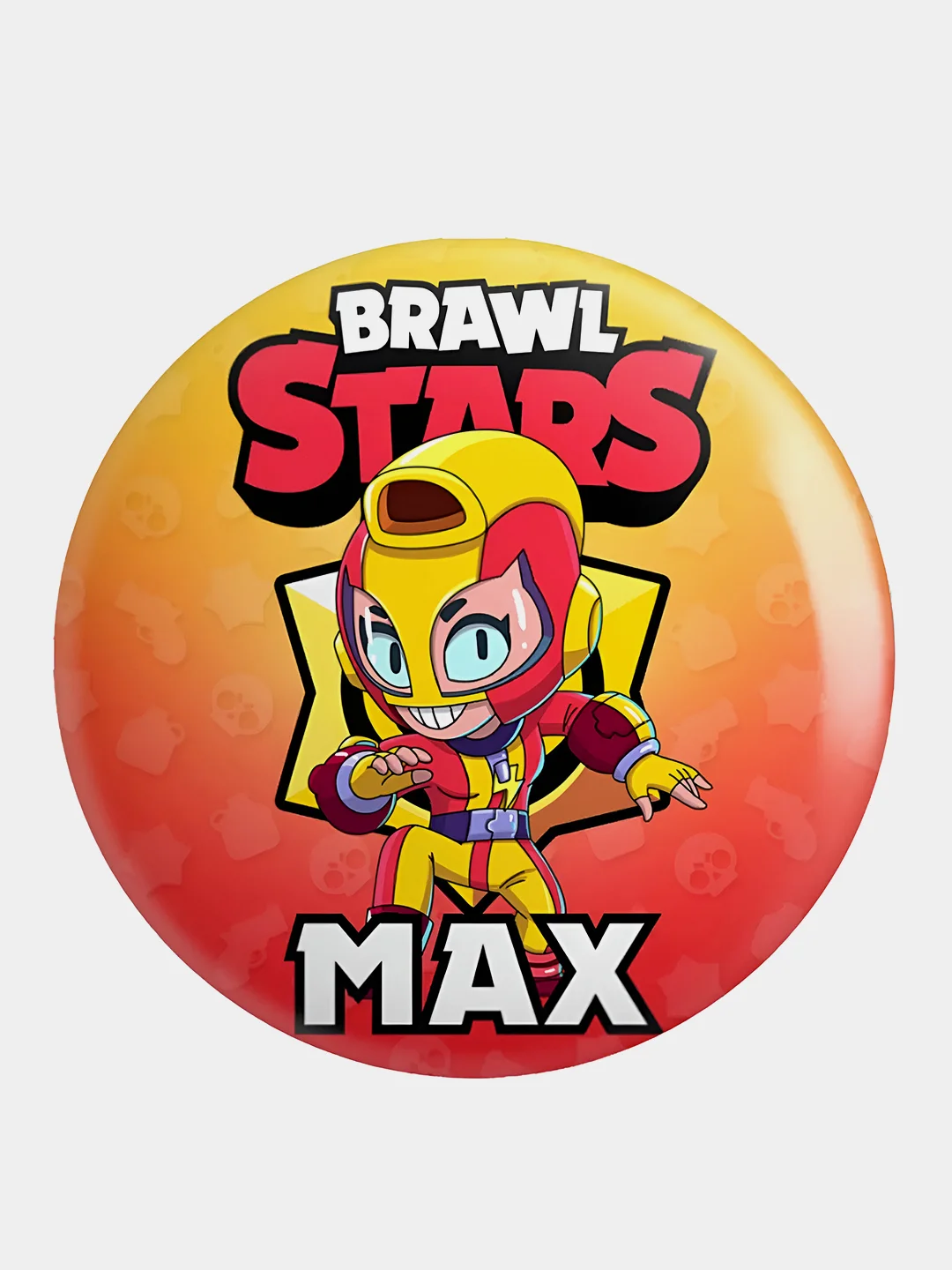 Коричневый значок, пин на одежду "Brawl Stars", 37 мм., круглый, металлический