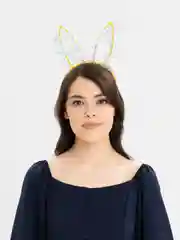 Желтый ободок новогодний светящийся Ушки кролика
