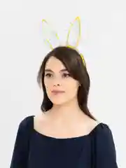 Желтый ободок новогодний светящийся Ушки кролика
