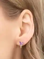 Фиолетовый серьги для девочки