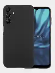 Черный чехол для Samsung Galaxy A15 силиконовый Rosco матовый / прозрачный тонкий с защитой камер