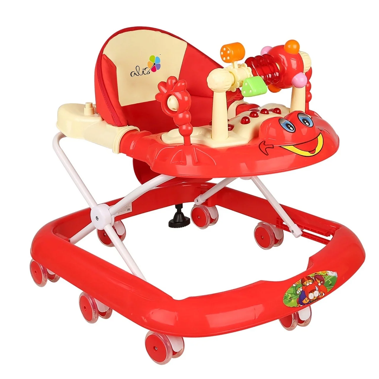 Красный ходунки музыкальные "Игротека с игровой панелью"