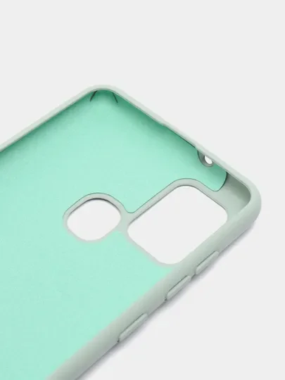 Бирюзовый чехол Накладка "Soft-touch" с перфорацией для Samsung A01/A20/A21S/A41/A60/A71/A81/A91