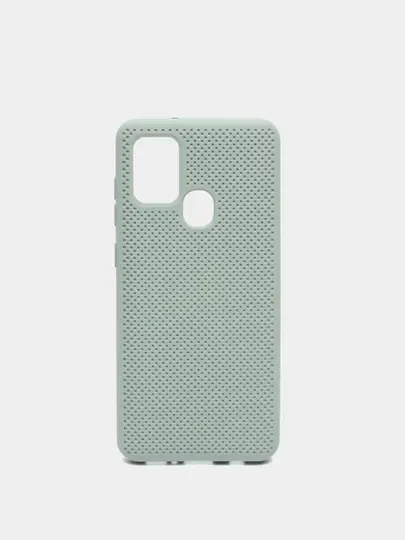 Бирюзовый чехол Накладка "Soft-touch" с перфорацией для Samsung A01/A20/A21S/A41/A60/A71/A81/A91