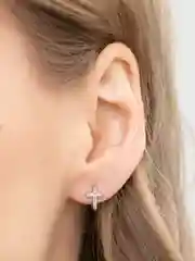 Серебряный маленькие серьги-конго "Крестики"