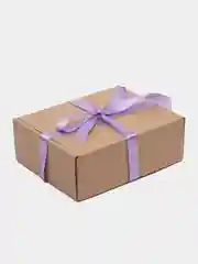 Лавандовый коробка для подарков 24х18х8,5см подарочная с бумажным наполнителем, атласной лентой и без