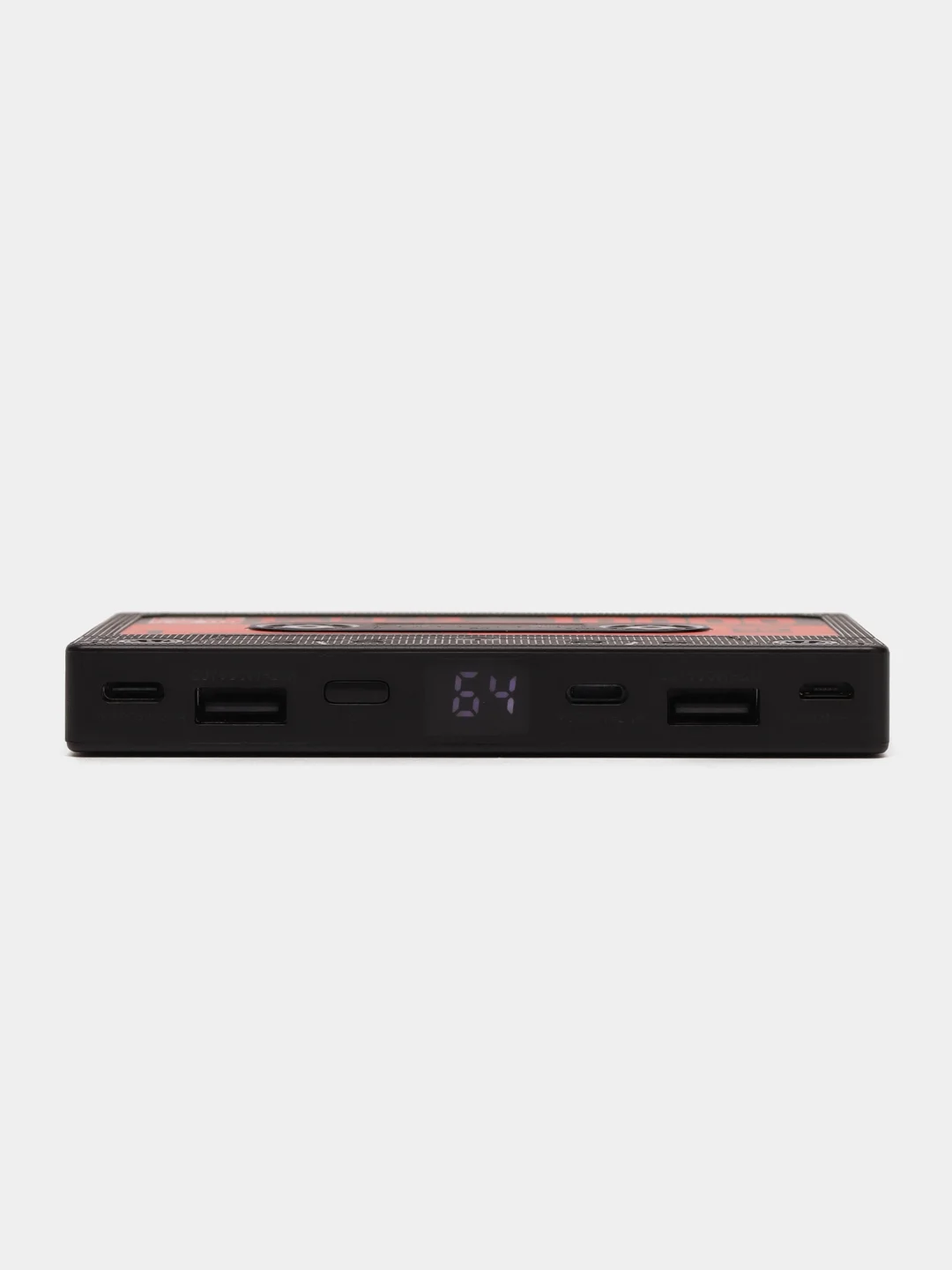 Желтый внешний аккумулятор, 10000 mAh, Power Bank с цифровым дисплеем, быстрая зарядка, ретро кассета