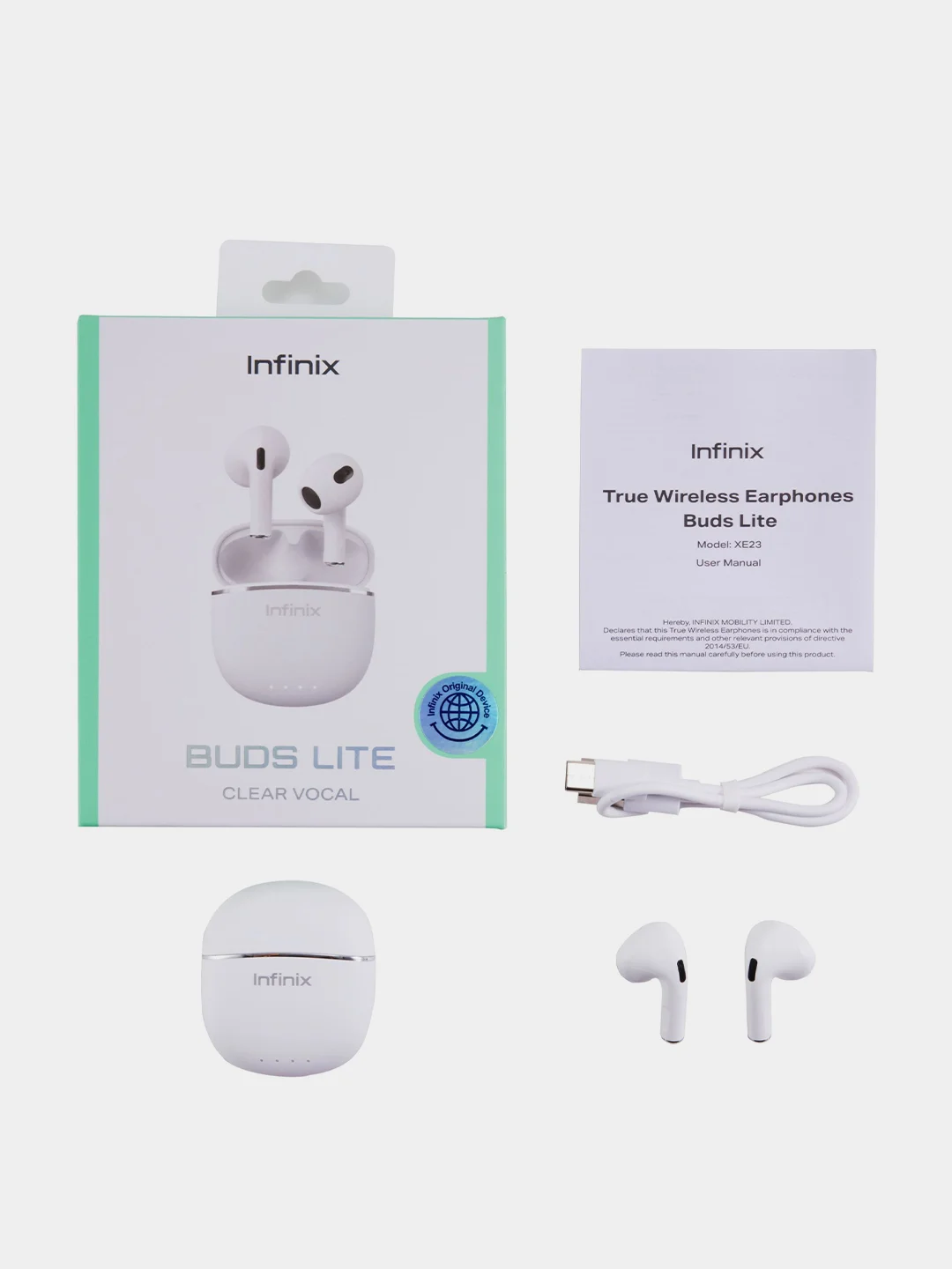 Белый беспроводные наушники Infinix Buds Lite