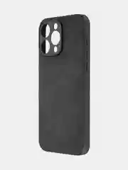 Черный люксовый чехол для iPhone 15 Pro Max Plus алькантара Rosco замшевый силиконовая окантовка