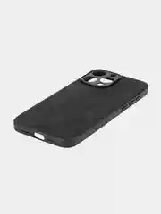 Черный люксовый чехол для iPhone 15 Pro Max Plus алькантара Rosco замшевый силиконовая окантовка
