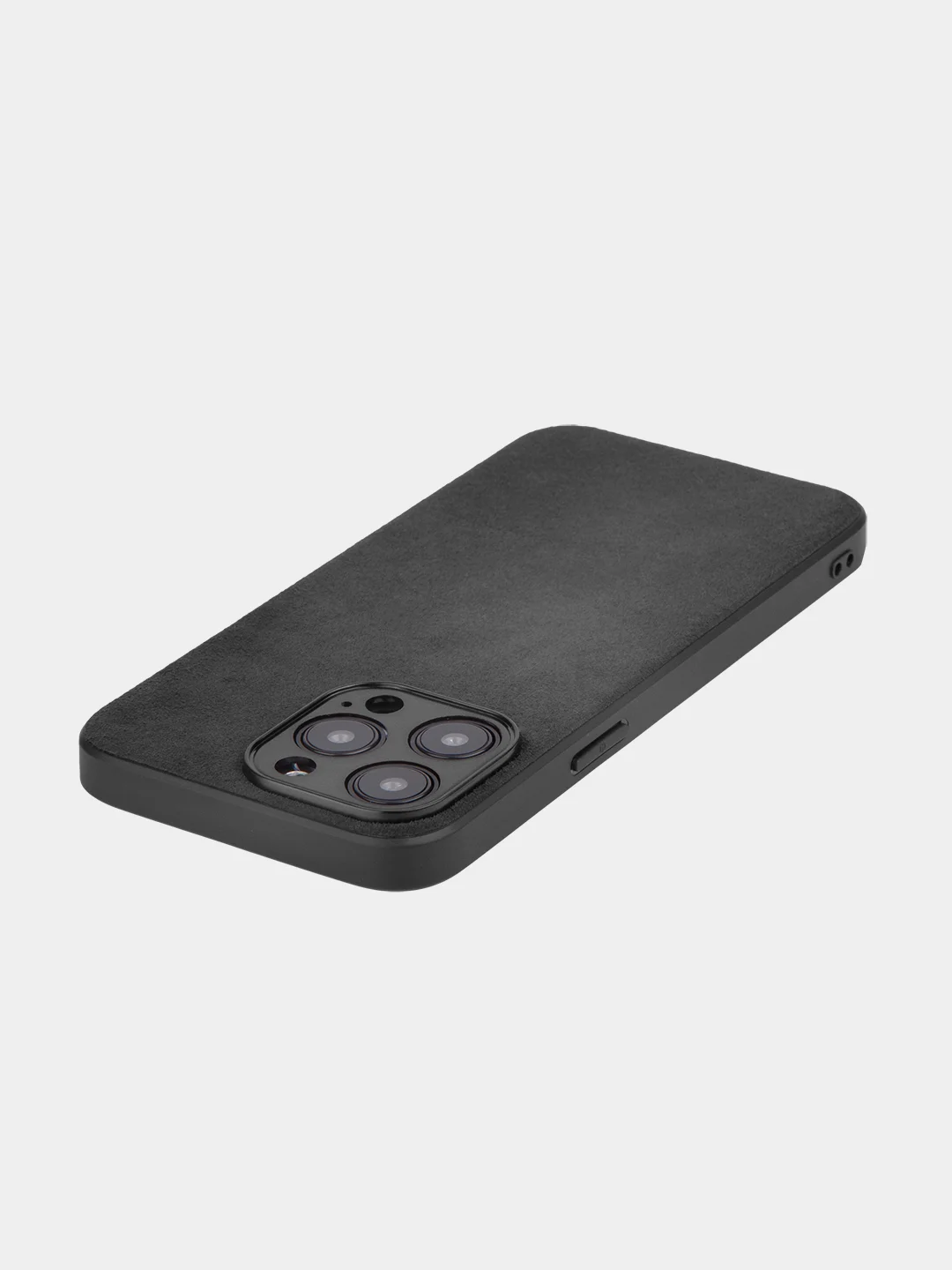 Черный люксовый чехол для iPhone 15 Pro Max Plus алькантара Rosco замшевый силиконовая окантовка