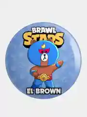 Ледяной значок, пин на одежду "Brawl Stars", 37 мм., круглый, металлический