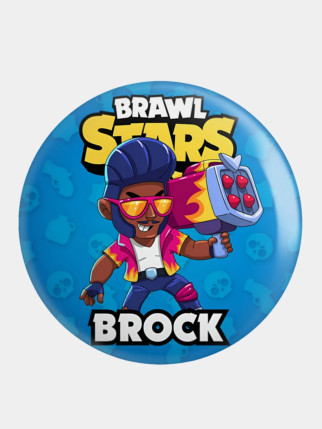 Манго значок, пин на одежду "Brawl Stars", 37 мм., круглый, металлический