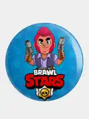 Морской значок, пин на одежду "Brawl Stars", 37 мм., круглый, металлический