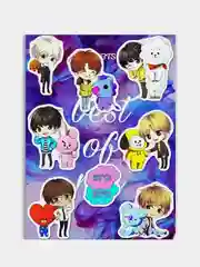 Золотой наклейки BTS K-pop стикеры