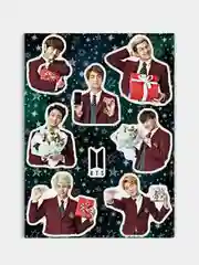 Фуксия наклейки BTS K-pop стикеры