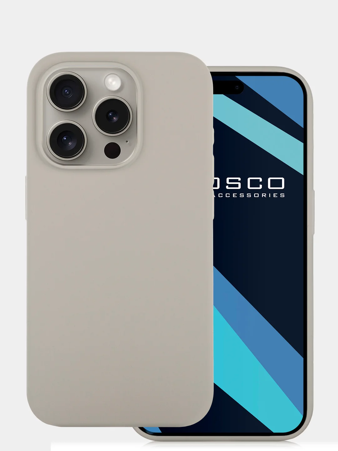 Чехол для Apple iPhone 15 Pro силиконовый ROSCO с мягкой подкладкой из микрофибры, матовый
