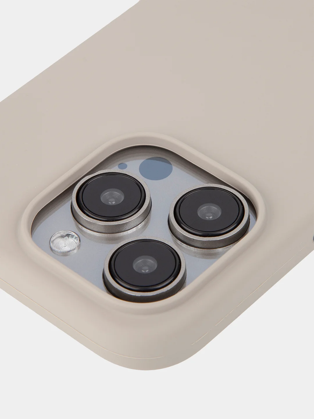 Бежевый меланж чехол для Apple iPhone 15 Pro силиконовый ROSCO с мягкой подкладкой из микрофибры, матовый