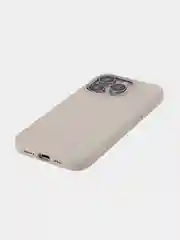 Бежевый меланж чехол для Apple iPhone 15 Pro силиконовый ROSCO с мягкой подкладкой из микрофибры, матовый