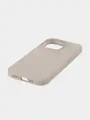 Бежевый меланж чехол для Apple iPhone 15 Pro силиконовый ROSCO с мягкой подкладкой из микрофибры, матовый