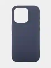 Темно-синий чехол для Apple iPhone 15 Pro силиконовый ROSCO с мягкой подкладкой из микрофибры, матовый
