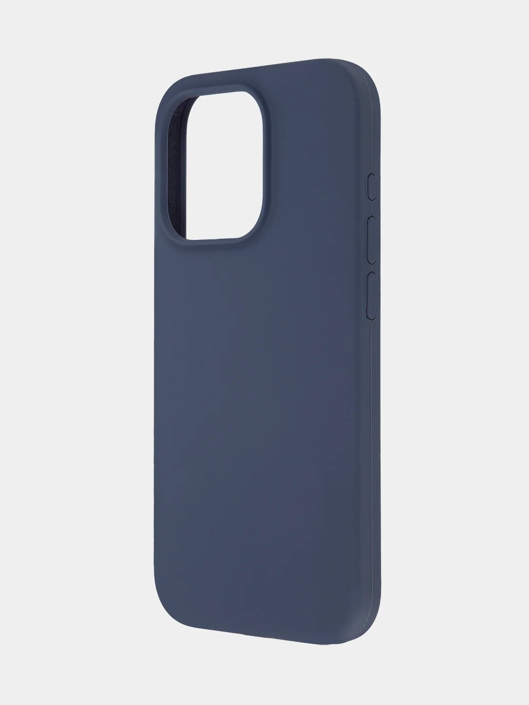 Темно-синий чехол для Apple iPhone 15 Pro силиконовый ROSCO с мягкой подкладкой из микрофибры, матовый
