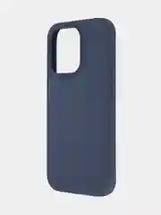 Темно-синий чехол для Apple iPhone 15 Pro силиконовый ROSCO с мягкой подкладкой из микрофибры, матовый
