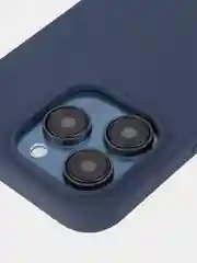 Темно-синий чехол для Apple iPhone 15 Pro силиконовый ROSCO с мягкой подкладкой из микрофибры, матовый