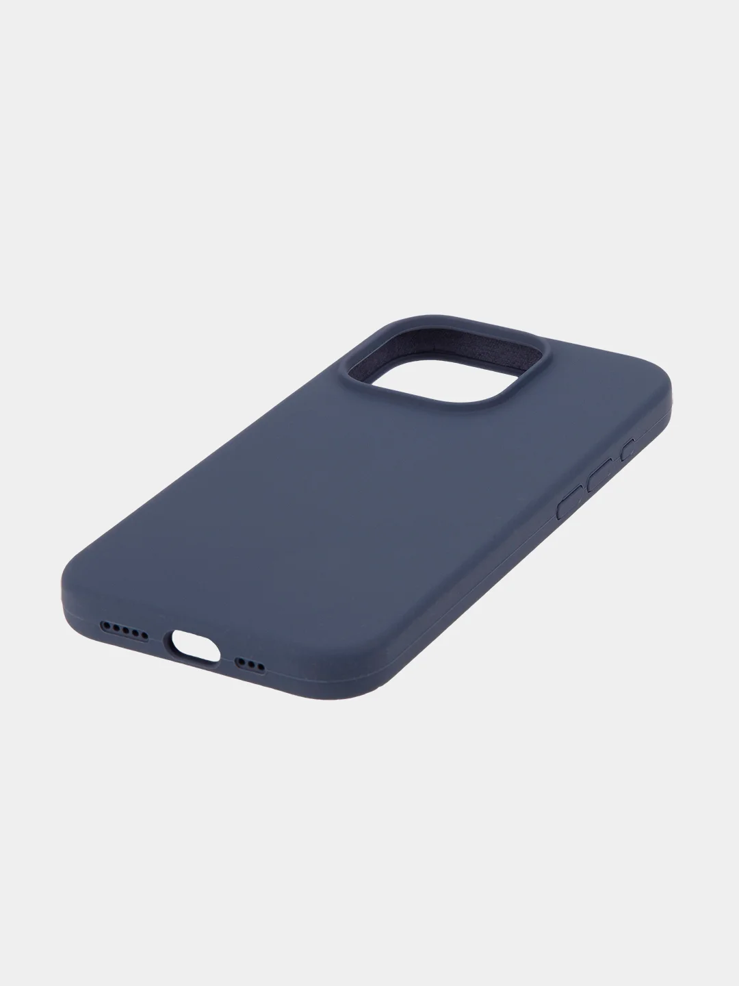 Темно-синий чехол для Apple iPhone 15 Pro силиконовый ROSCO с мягкой подкладкой из микрофибры, матовый